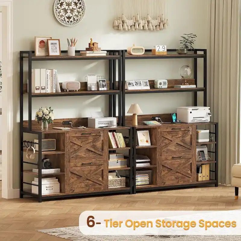 Armoire à dossiers suspendus à 6 niveaux avec serrure et station de recharge verticale