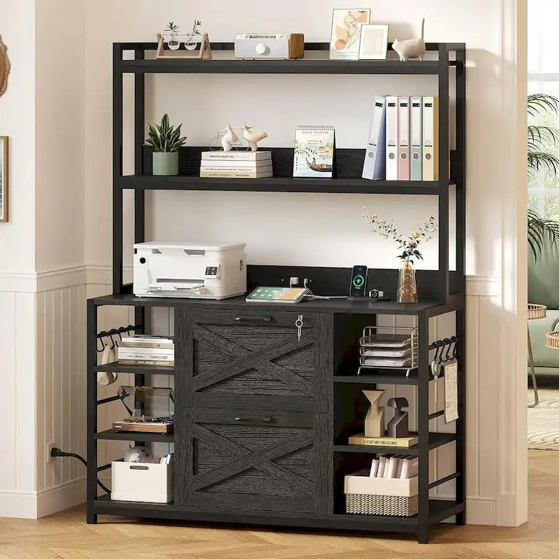 Armoire à dossiers suspendus à 6 niveaux avec serrure et station de recharge verticale