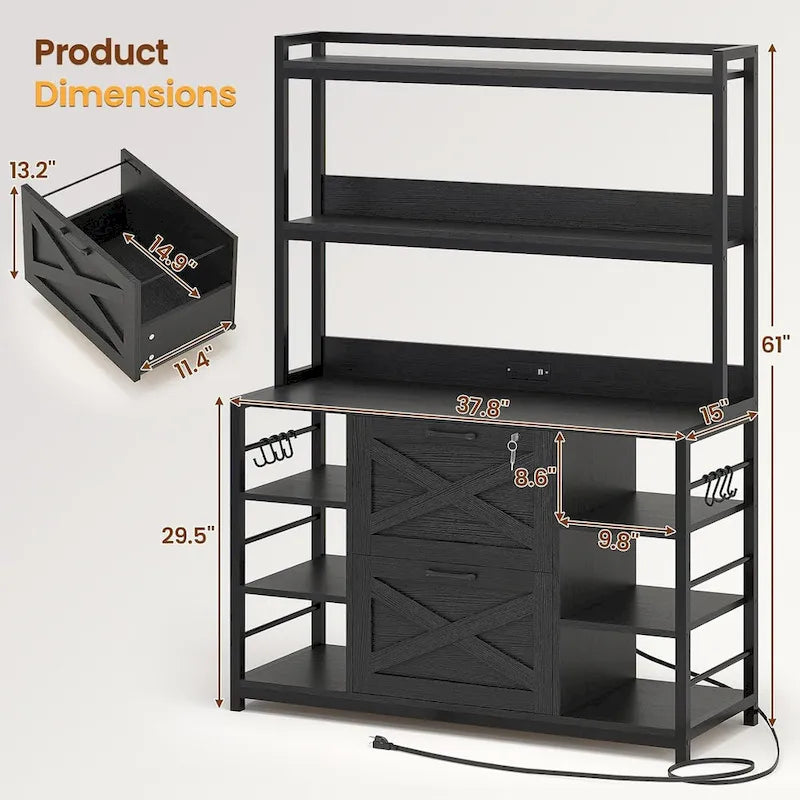 Armoire à dossiers suspendus à 6 niveaux avec serrure et station de recharge verticale