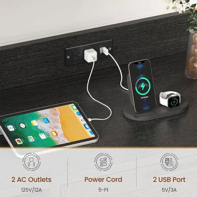 Armoire à dossiers suspendus à 6 niveaux avec serrure et station de recharge verticale