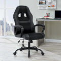 Fauteuil de bureau pivotant ergonomique Zane Modern noir, réglable en hauteur, avec massage lombaire par vibration