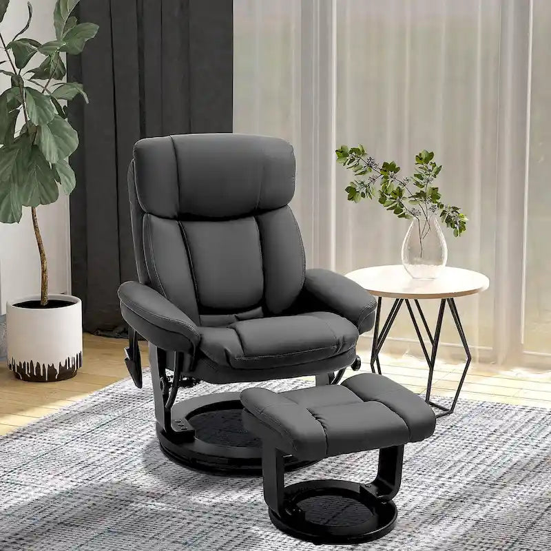 Fauteuil inclinable massant HOMCOM en cuir PU avec repose-pieds