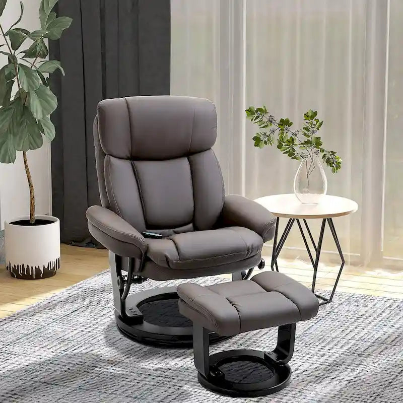 Fauteuil inclinable massant HOMCOM en cuir PU avec repose-pieds