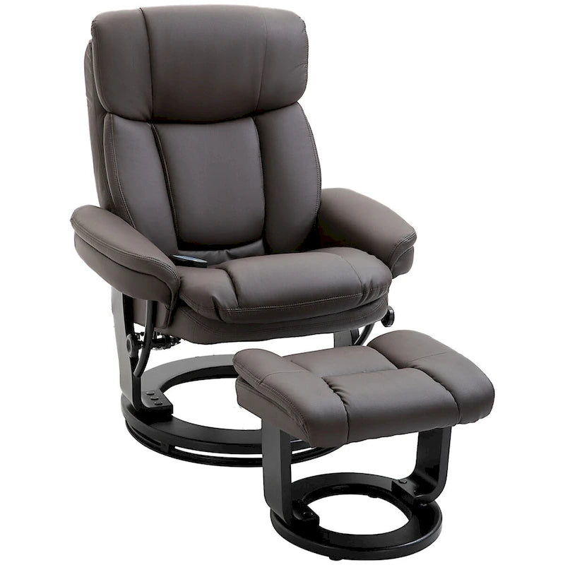 Fauteuil inclinable massant HOMCOM en cuir PU avec repose-pieds