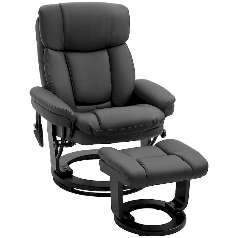 Fauteuil inclinable massant HOMCOM en cuir PU avec repose-pieds