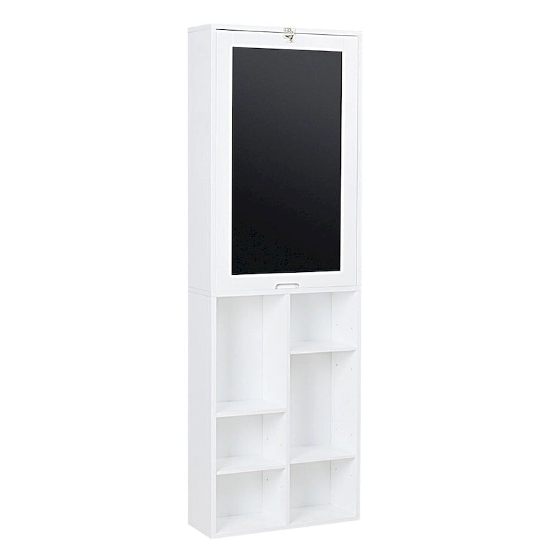 Bureau pliable Utopia Alley avec rangement intégré et étagères inférieures, blanc
