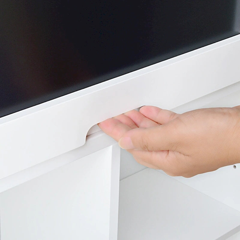 Bureau pliable Utopia Alley avec rangement intégré et étagères inférieures, blanc