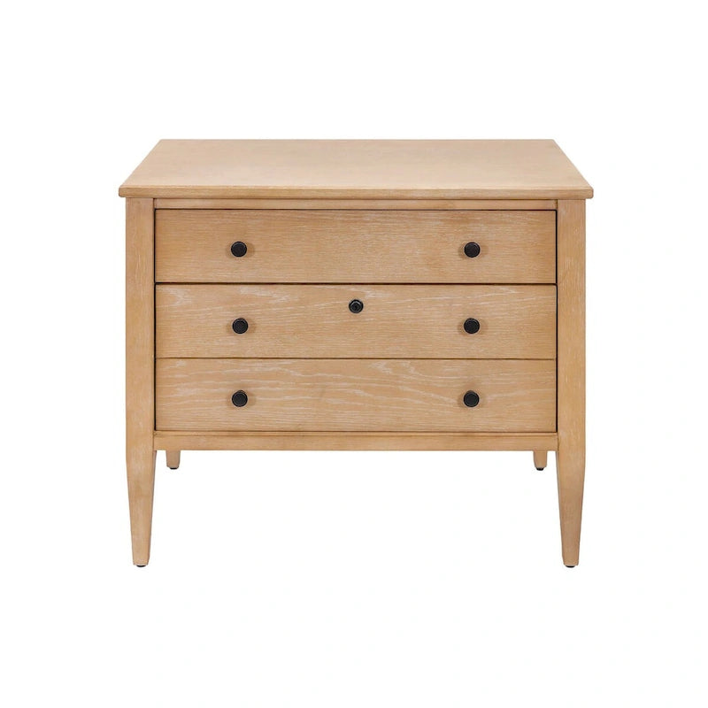 Classeur latéral moderne en bois, tiroir de rangement pour dossiers, tiroir de bureau, entièrement assemblé, marron clair