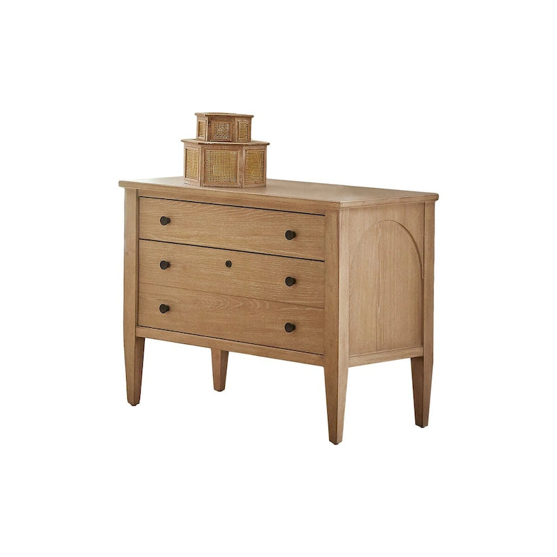 Classeur latéral moderne en bois, tiroir de rangement pour dossiers, tiroir de bureau, entièrement assemblé, marron clair