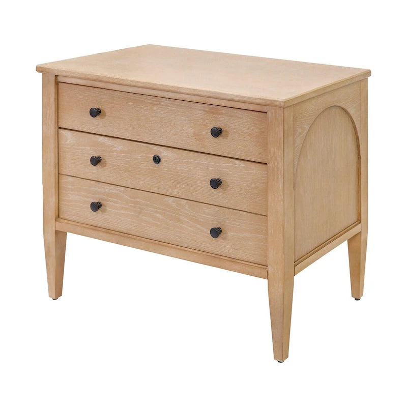 Classeur latéral moderne en bois, tiroir de rangement pour dossiers, tiroir de bureau, entièrement assemblé, marron clair