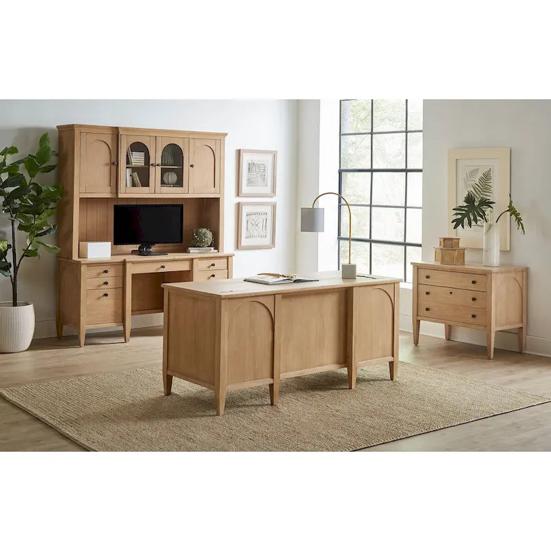 Classeur latéral moderne en bois, tiroir de rangement pour dossiers, tiroir de bureau, entièrement assemblé, marron clair
