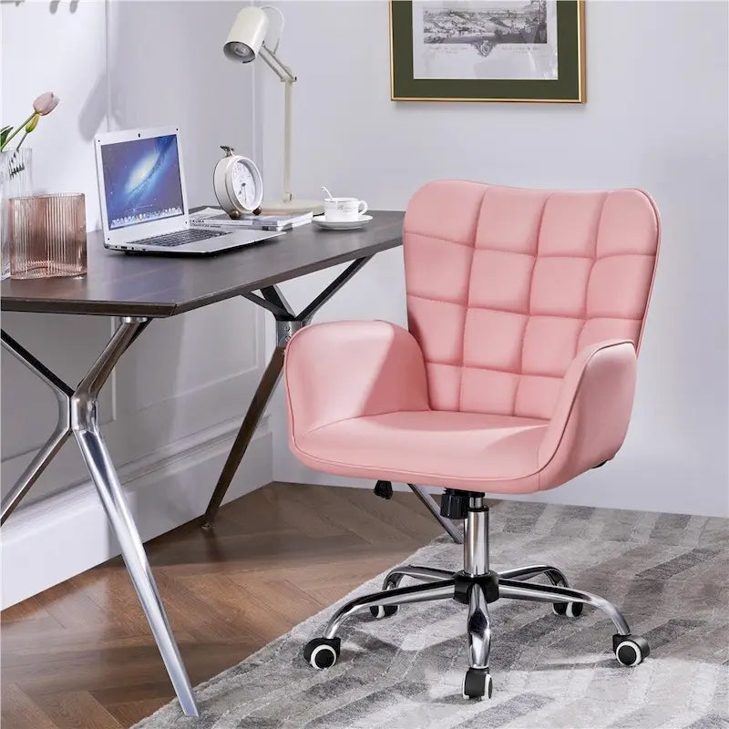 Chaise de bureau Yaheetech en similicuir avec accoudoirs rembourrés - Chaise de bureau moderne - Non disponible