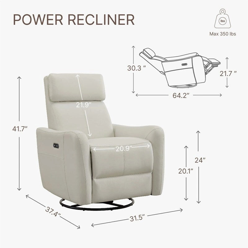 Fauteuil inclinable pivotant et berçant Merlin Power