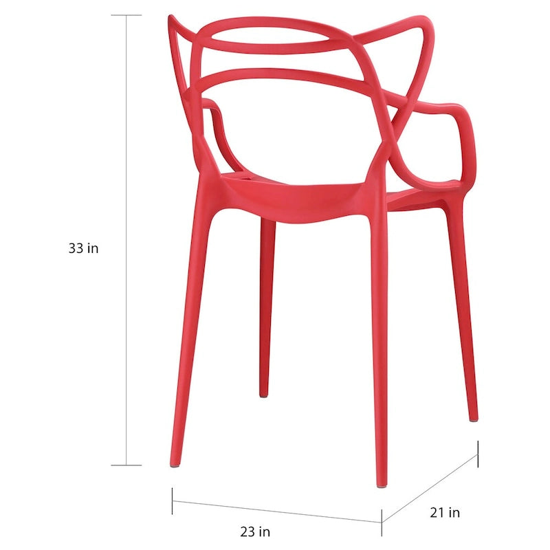 Ensemble de 4 chaises en plastique emmêlées
