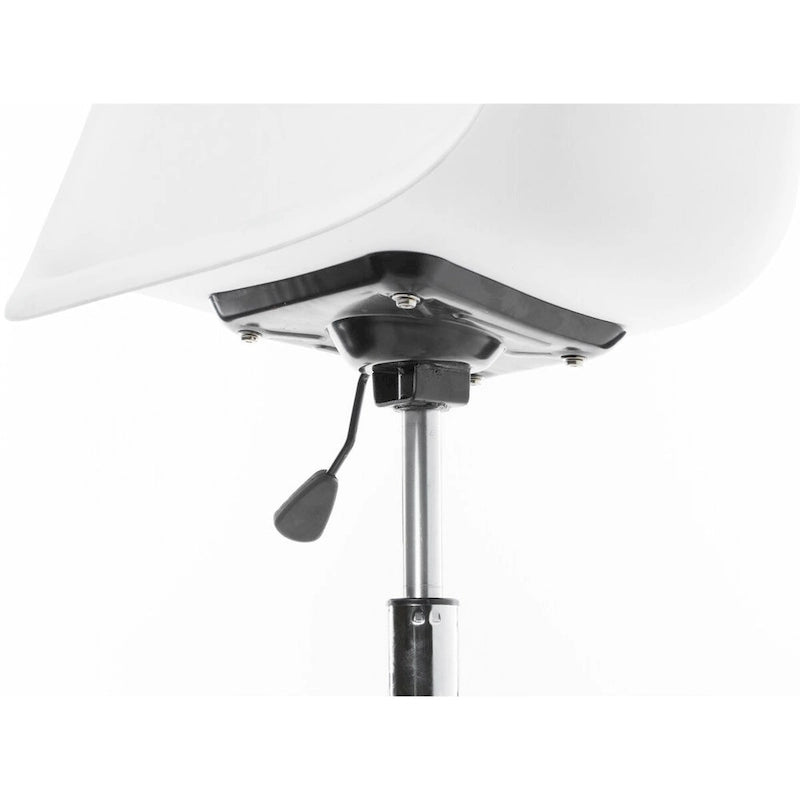 Chaise de bureau pivotante réglable de style moderne du milieu du siècle, coque moulée en plastique, avec roulettes