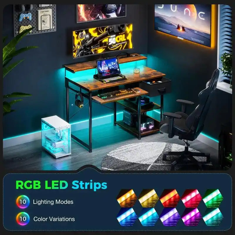 Bureau de 40 pouces avec prises électriques