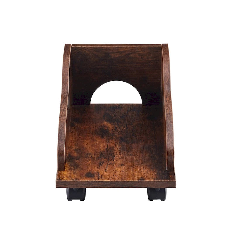 Bureau d'ordinateur en bois massif, table de bureau avec support pour PC, étagères de rangement et classeur, deux tiroirs, plateau pour unité centrale, une étagère