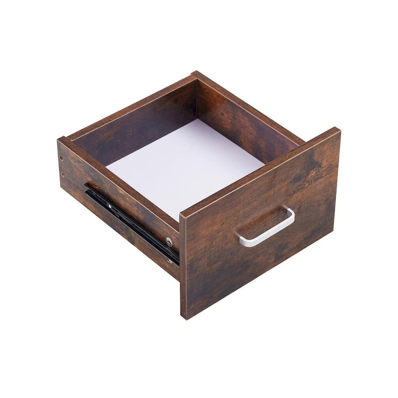 Bureau d'ordinateur en bois massif, table de bureau avec support pour PC, étagères de rangement et classeur, deux tiroirs, plateau pour unité centrale, une étagère