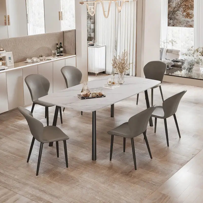 Ensemble de 3/6/9/12 chaises de salle à manger modernes en similicuir - Confortables, faciles à nettoyer, design contemporain pour la cuisine ou la salle à manger