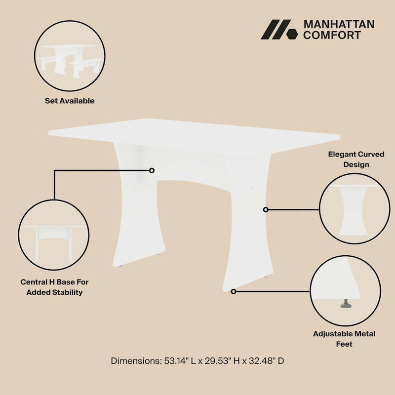 Table à manger Manhattan Comfort Coney de style moderne du milieu du siècle