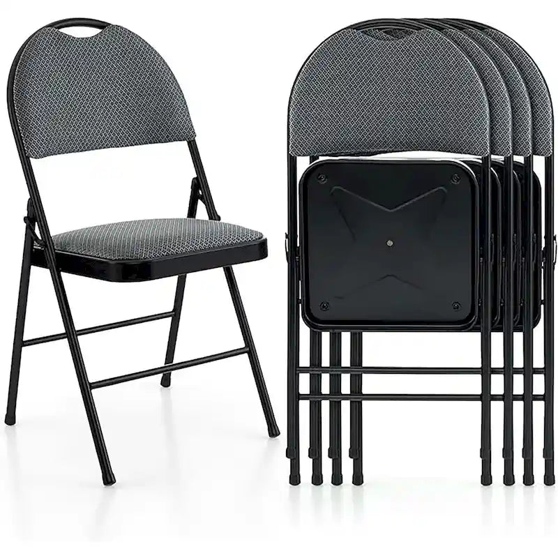 Lot de 2 ou 4 chaises pliantes portables rembourrées pour bureau, cuisine ou salle à manger
