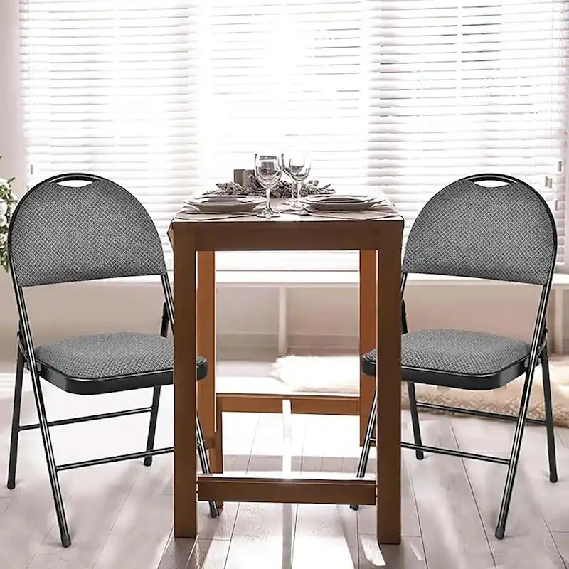 2/4 Pack Folding Chairs Portable Padded Office Kitchen Dining Chairs