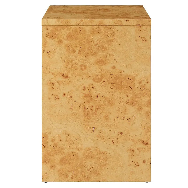 Table de chevet Hudson à 1 tiroir en loupe de bois avec étagère