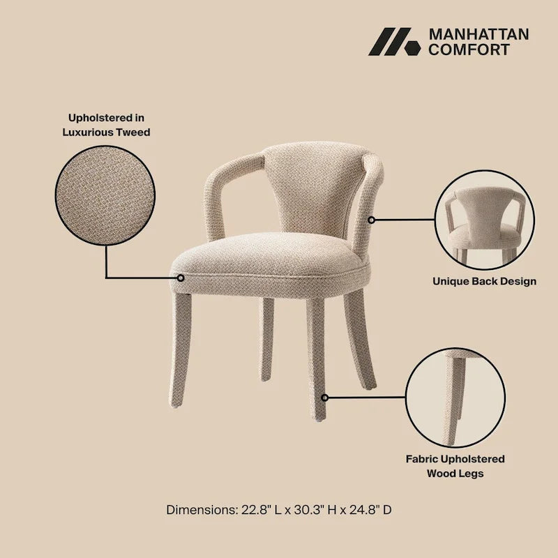 Ensemble de salle à manger rond moderne en bois massif Manhattan Comfort Hathaway 7 pièces